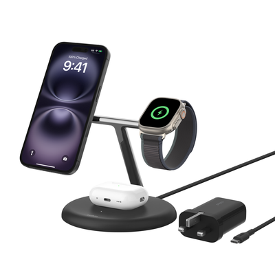 Belkin WIZ023MYBK mobile device charger Headphones, Smartphone, Smartwatch Black USB Wireless charging Indoor - Thumbnail 4