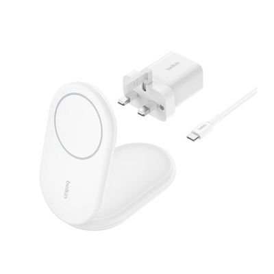 Belkin WIB007MYWH mobile device charger Headphones Smartphone White USB Wireless charging Fast charging Indoor - Thumbnail 2