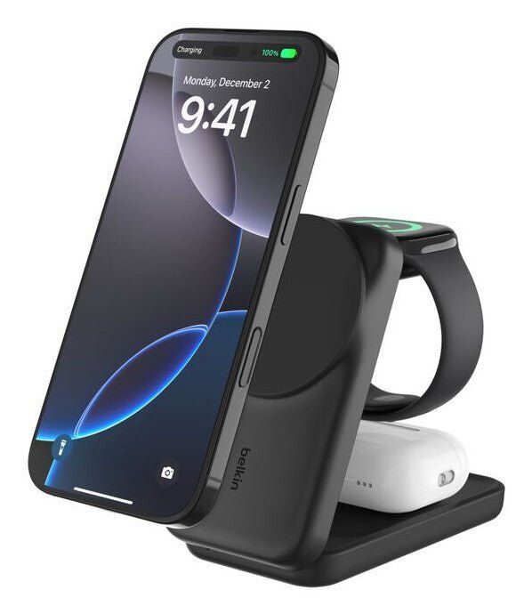 Belkin WIZ036MYBK mobile device charger Headphones, Smartphone Black USB Wireless charging Fast charging Indoor - Image 1