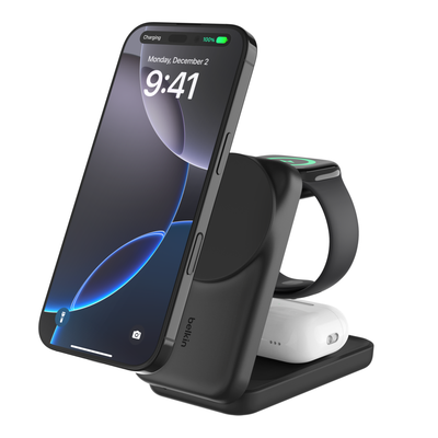 Belkin WIZ036MYBK mobile device charger Headphones, Smartphone Black USB Wireless charging Fast charging Indoor - Thumbnail 2