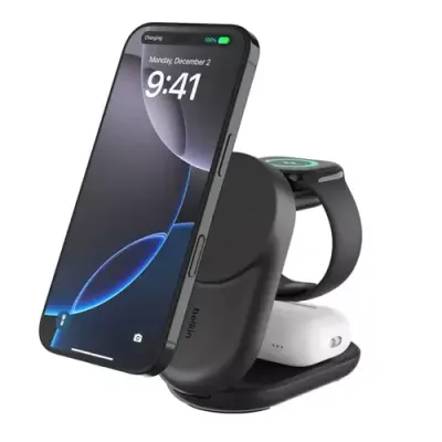 Belkin WIZ037MYBK mobile device charger Headphones, Smartphone Black USB Wireless charging Fast charging Indoor - Thumbnail 2