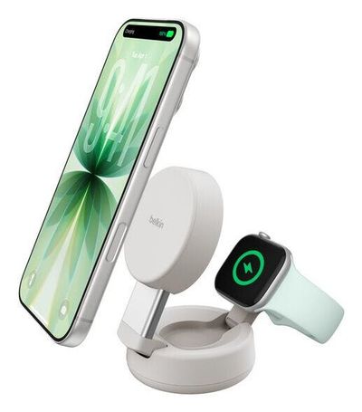 Belkin UltraCharge Pro Smartphone Smartwatch Sand USB Wireless charging Fast charging Indoor - Thumbnail 2