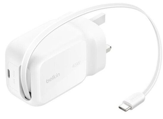 Belkin Retractable GaN Wall Charger 45W