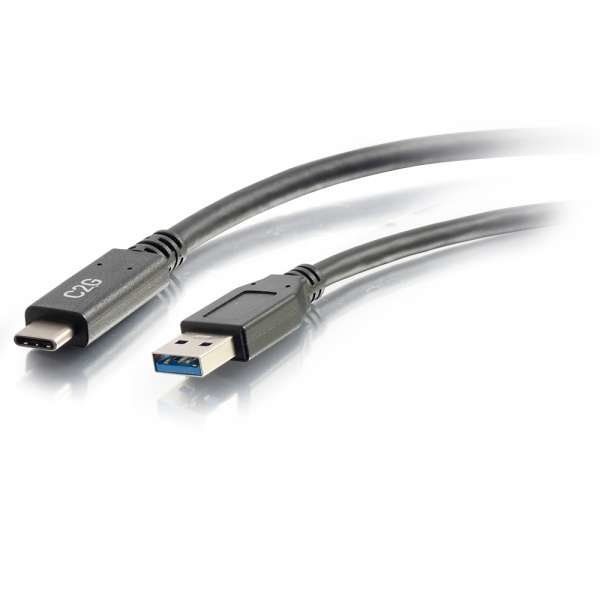 C2G 3M USB-C® to USB-A SuperSpeed USB 5Gbps Cable M/M - Black - Image 1