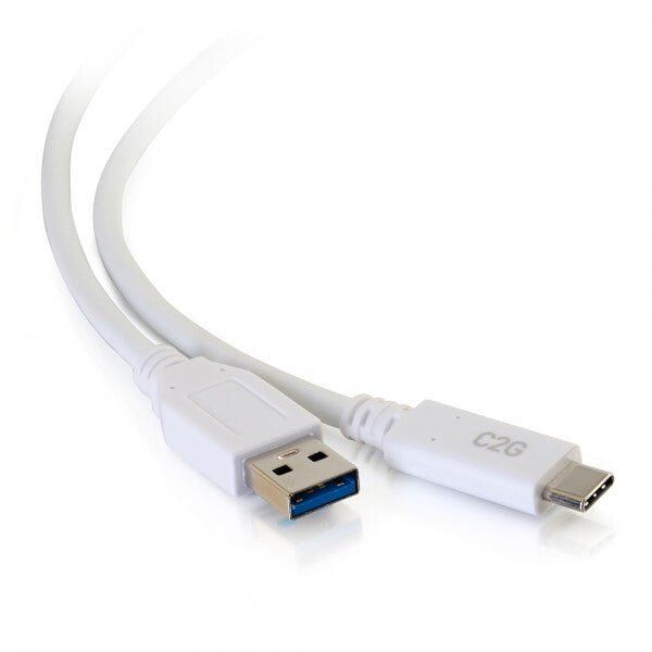 C2G 1.8m USB-C® to USB-A SuperSpeed USB 5Gbps Cable M/M - White - Image 1
