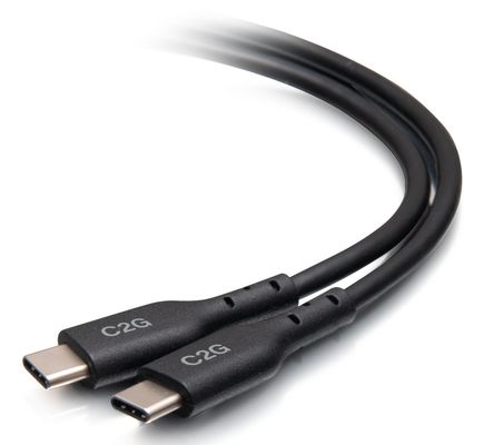 C2G 12ft (3.7m) USB-C Male to USB-C Male Cable (20V 5A) - USB 2.0 (480Mbps). Cable length: 3.66 m. Connector 1: USB C Connector 2: USB C USB version: USB 2.0 Maximum data transfer rate: 0.48 Gbit/s Product colour: Black - Thumbnail 2