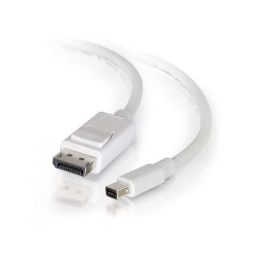 C2G 2m Mini DisplayPort to DisplayPort Adapter Cable 4K UHD - White - Image 1