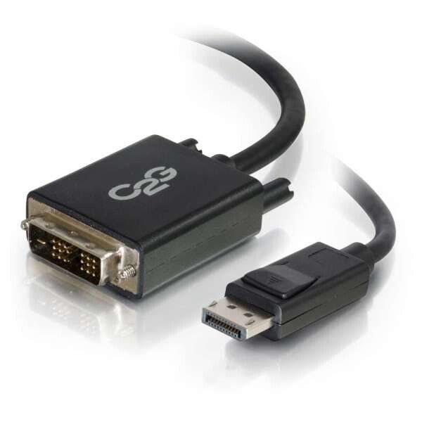 C2G 2m DisplayPort to Single Link DVI-D Adapter Cable M/M - DP to DVI - Black - Image 1