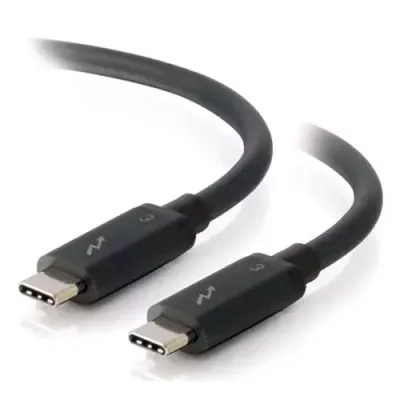 C2G 2m Thunderbolt 3 Cable (20Gbps) – Thunderbolt Cable – 4K support – Black - Thumbnail 2