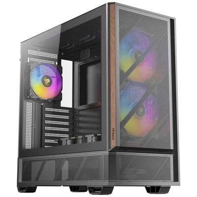 Antec P30 ARGB Mid-Tower Gaming Case High-Airflow Design Tempered Glass Side Panel USB-C 10 Gb/s Pre-Installed ARGB Fans (Black) - Thumbnail 2