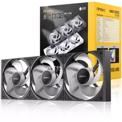 Antec 0-761345-40048-0 computer cooling system Computer case Fan 12 cm Black 3 pc(s) - Thumbnail 3