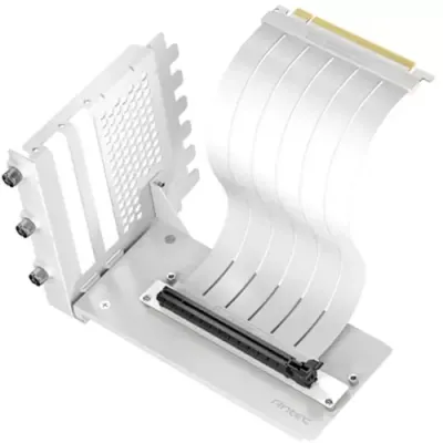 Antec Rtx50 Pcie 5.0 Riser Cable With 90 Degree Bracket Mount White Designed To Allow Vertical Mounting Of A Graphics Card