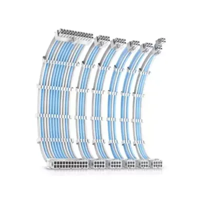 Antec White/Blue PSU Extension Cable Kit - 6 Pack (1x 24 Pin 1x 4+4 Pin 2x 8 Pin 2x 6 Pin)