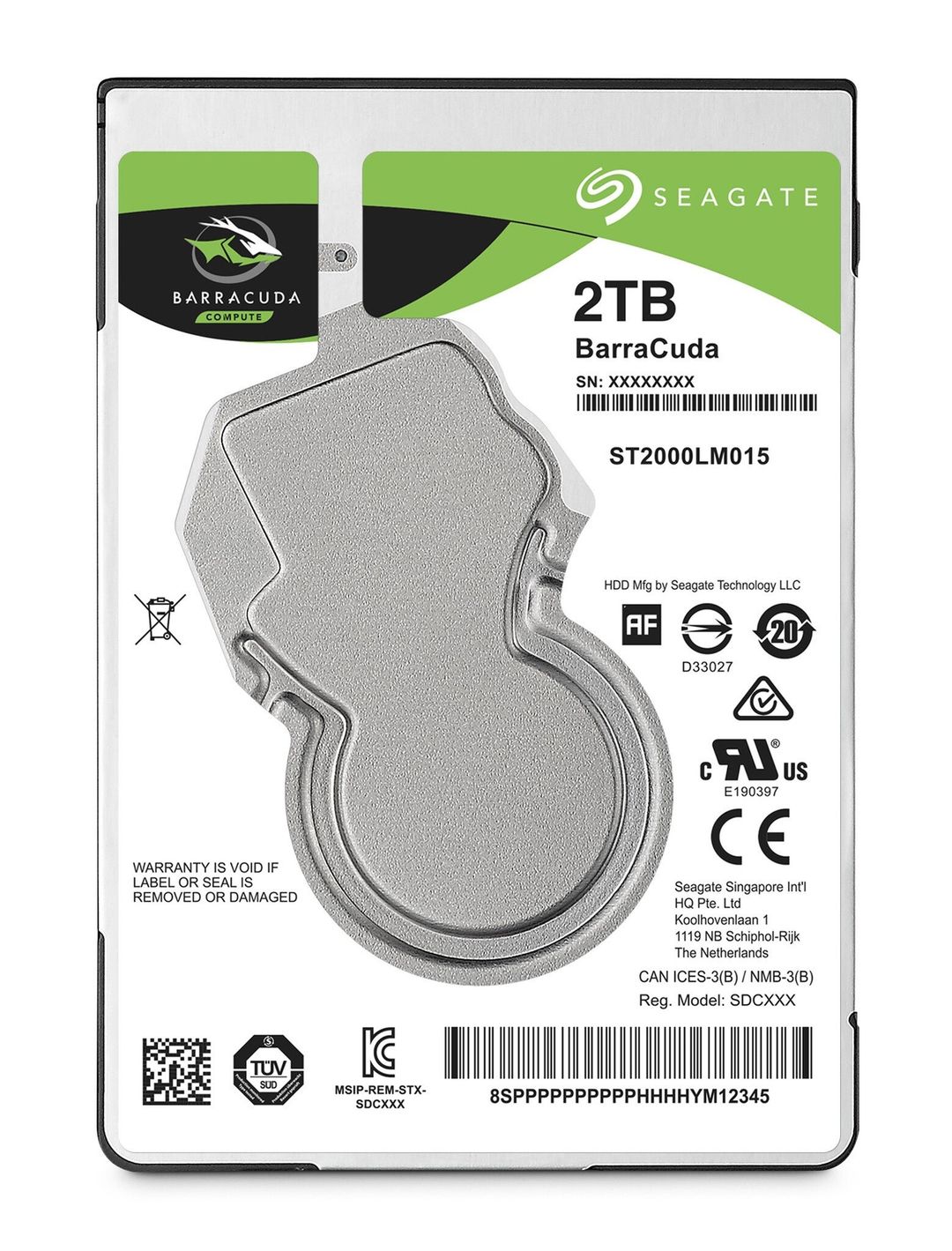 Seagate Barracuda 2.5" internal hard drive 2 TB 5400 RPM 128 MB 2.5" Serial ATA III - Image 1