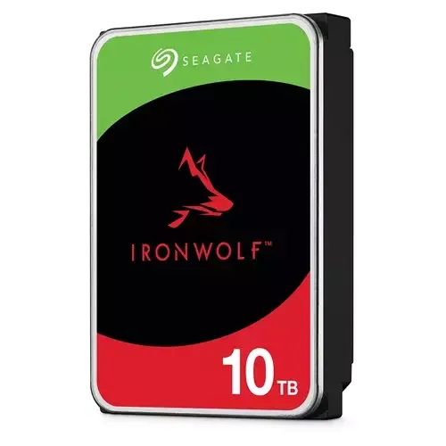 Seagate IronWolf ST10000VN000. HDD capacity: 10 TB HDD speed: 7200 RPM Storage drive buffer size: 256 MB HDD size: 3.5" Interface: Serial ATA III - Image 1