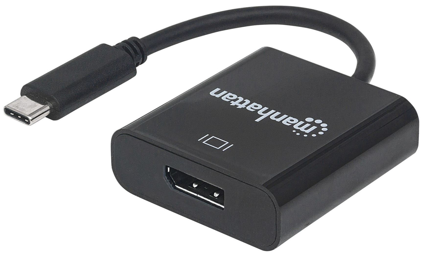 Manhattan USB-C to DisplayPort 1.2 Cable, 4K@30Hz, 21cm, Male to Female, Black, Lifetime Warranty - Image 1