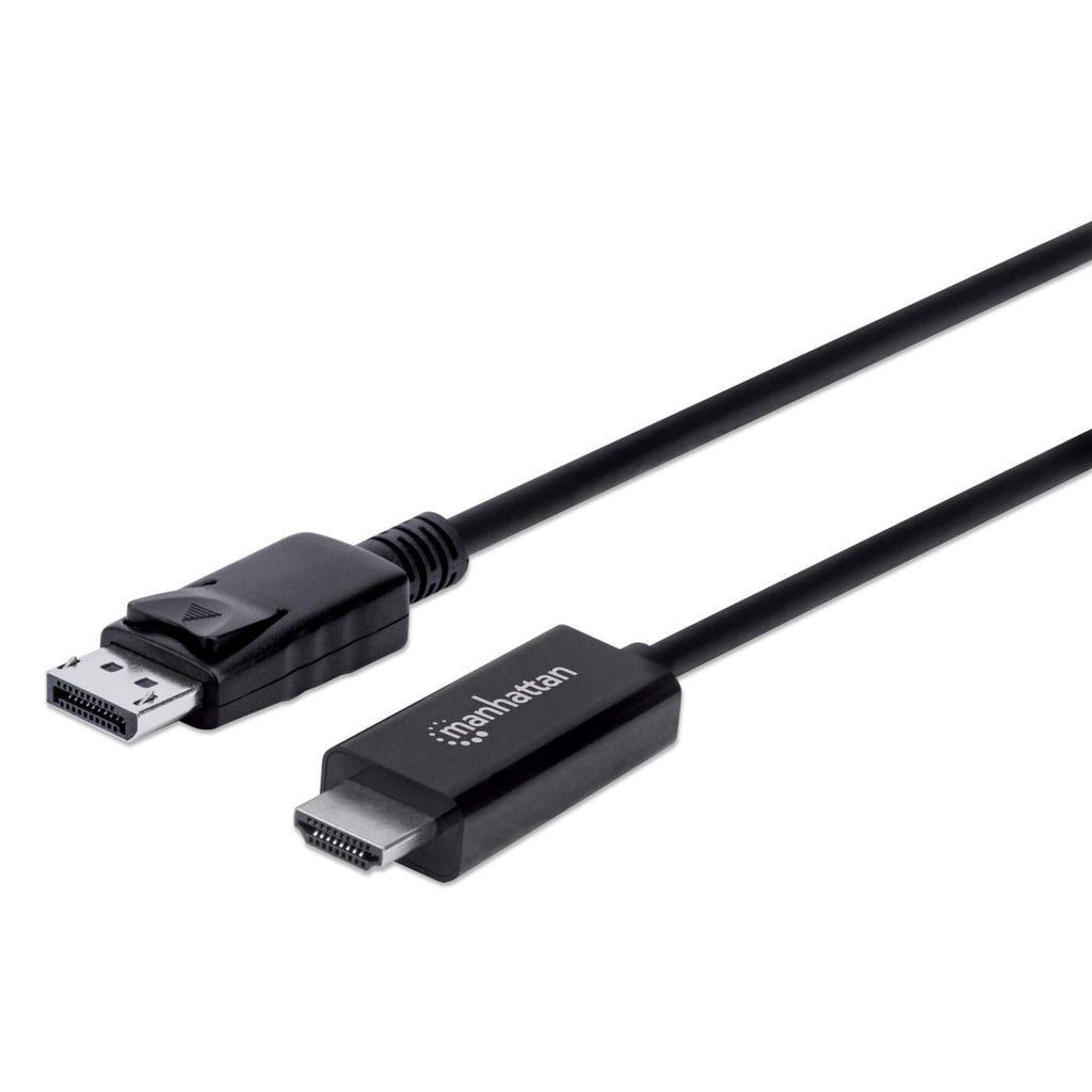Manhattan DisplayPort 1.2 to HDMI Cable, 4K@60Hz, 3m, Male to Male, DP With Latch, Black, Not Bi-Directional, Three Year Warranty, Equivalent to 10F-DP-HDMI-4K60-HDR - Image 1