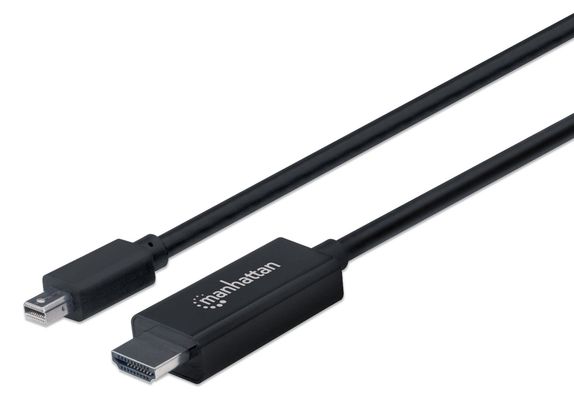 Manhattan Mini DisplayPort 1.1 to HDMI Cable 1080p@60Hz 1.8m Male to Male Black Not Bi-Directional Three Year Warranty