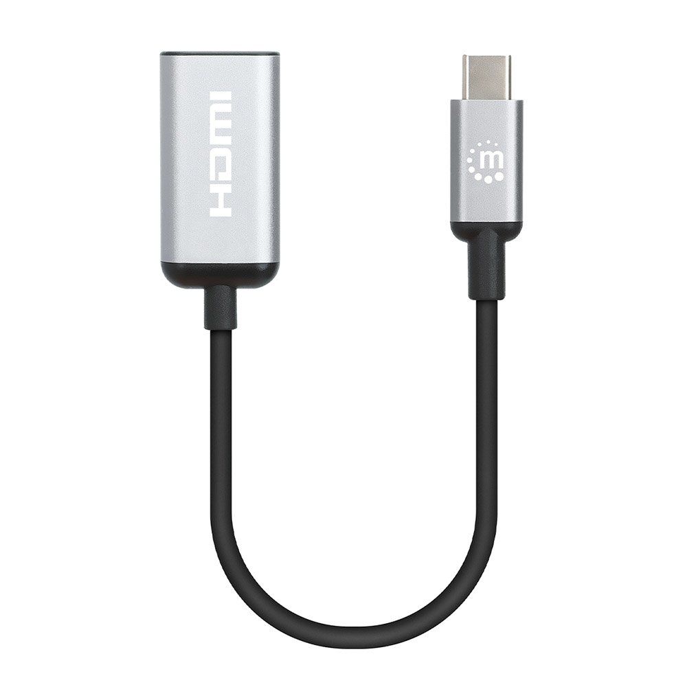 Manhattan USB-C to HDMI Cable, 4K@60Hz, 5 Gbps (USB 3.2 Gen1 aka USB 3.0), 15cm, Black, Male to Female, Three Year Warranty - Image 1