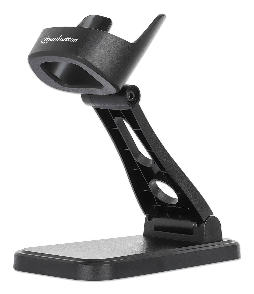 Manhattan Adjustable Barcode Scanner Stand, Height and Angle Adjustable, suitable for barcode scanner products 153997, 154116 and 154185, Black, Lifetime Warranty - Image 1