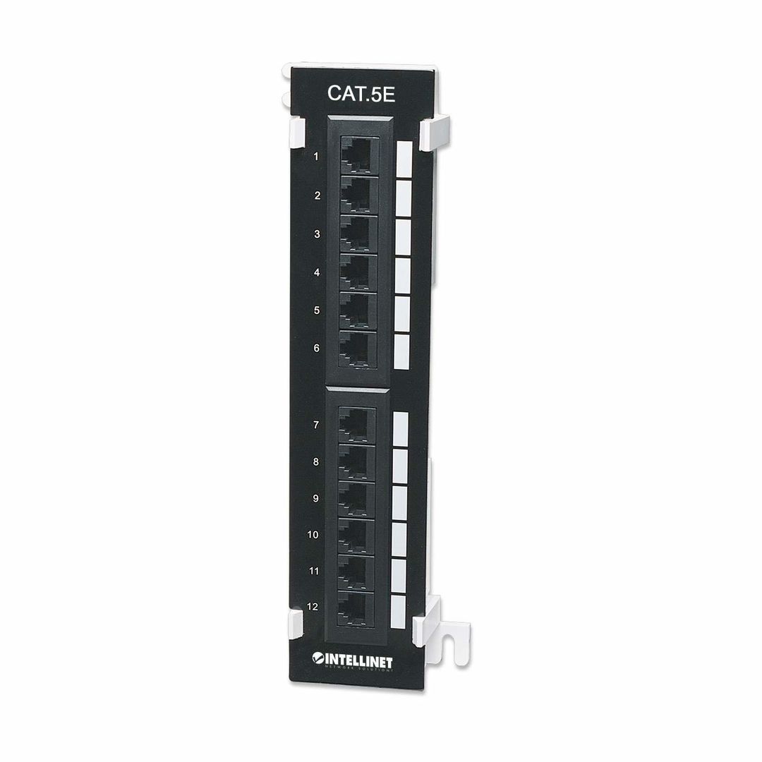 Intellinet Patch Panel Cat5e Wall-mount UTP 12-Port Black - Image 1