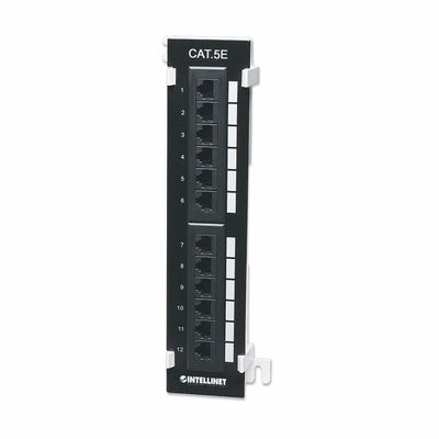 Intellinet Patch Panel Cat5e Wall-mount UTP 12-Port Black