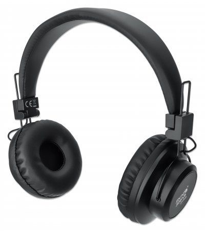 Manhattan Bluetooth On-Ear Headset, Microphone, FM Radio, Integrated Controls, 8 hour usage time, Max Range 10m, MicroSD Card slot, 3.5mm Aux port, Bluetooth v5.0, USB-A charging cable included, Three Year Warranty - Image 1