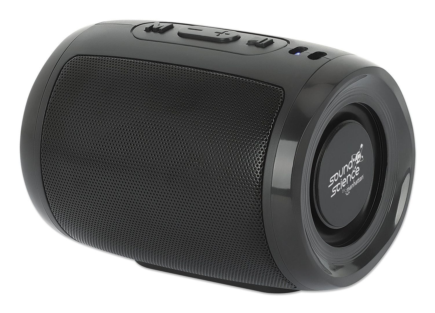 Manhattan Mini Boombox Bluetooth Speaker, Integrated Controls, Microphone, Up to 4 hours Playback time, Range 10m, microSD card reader (32GB), USB-A port for MP3, Output decent 5W, USB-C/USB-A charging cable (30cm) incl, 800mAH battery, Bluetooth v5.3, Bl - Image 1