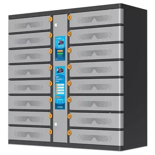 (New) Kiosk Laptop Charging Cabinet Usb-C 65W 17.3" 16-Bay Cart - Image 1