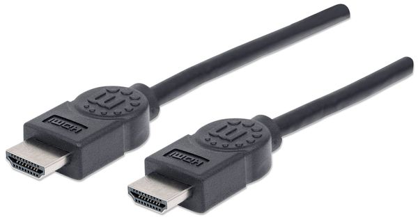 Manhattan HDMI 4K@30Hz Cable, 1.8m, Suitable for ALL 1080p/HD and majority of 4K uses (check your system 4K specification to be sure), Male to Male, Black, Ultra HD 4k x 2k, Lifetime Warranty, High Speed, Equivalent to HDMM6