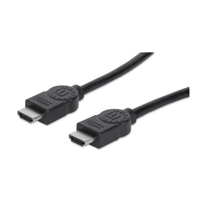 Manhattan HDMI 4K@30Hz Cable, 1m, Suitable for ALL 1080p/HD and majority of 4K uses (check your system 4K specification to be sure), Male to Male, Black, Ultra HD 4k x 2k, Lifetime Warranty, High Speed, Equivalent to HDMM1M