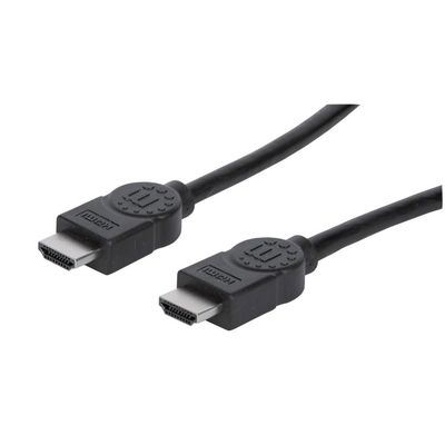 Manhattan HDMI 4K@30Hz Cable with Ethernet, 2m, Suitable for ALL 1080p/HD and majority of 4K uses (check your system 4K specification to be sure), Male to Male, Black, Ultra HD 4k x 2k, Lifetime Warranty, High Speed, Equivalent to HDMM2MHS
