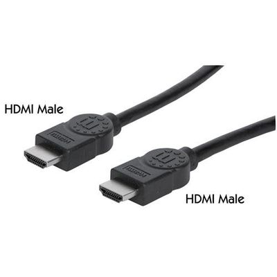 Manhattan HDMI 4K@30Hz Cable with Ethernet, 3m, Suitable for ALL 1080p/HD and majority of 4K uses (check your system 4K specification to be sure), Male to Male, Black, Ultra HD 4k x 2k, Lifetime Warranty, High Speed, Equivalent to HDMM3MHS