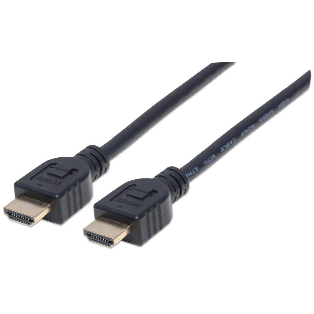 Manhattan HDMI 4K@60Hz Cable with Ethernet - CL3 rated, 1m, Suitable for In-Wall use, For ALL 4K & 1080p/HD uses - when upgrading now or have it ready for when you need it, Male to Male, Black, Ultra HD 4k x 2k, Lifetime Warranty, Premium High Speed - Image 1