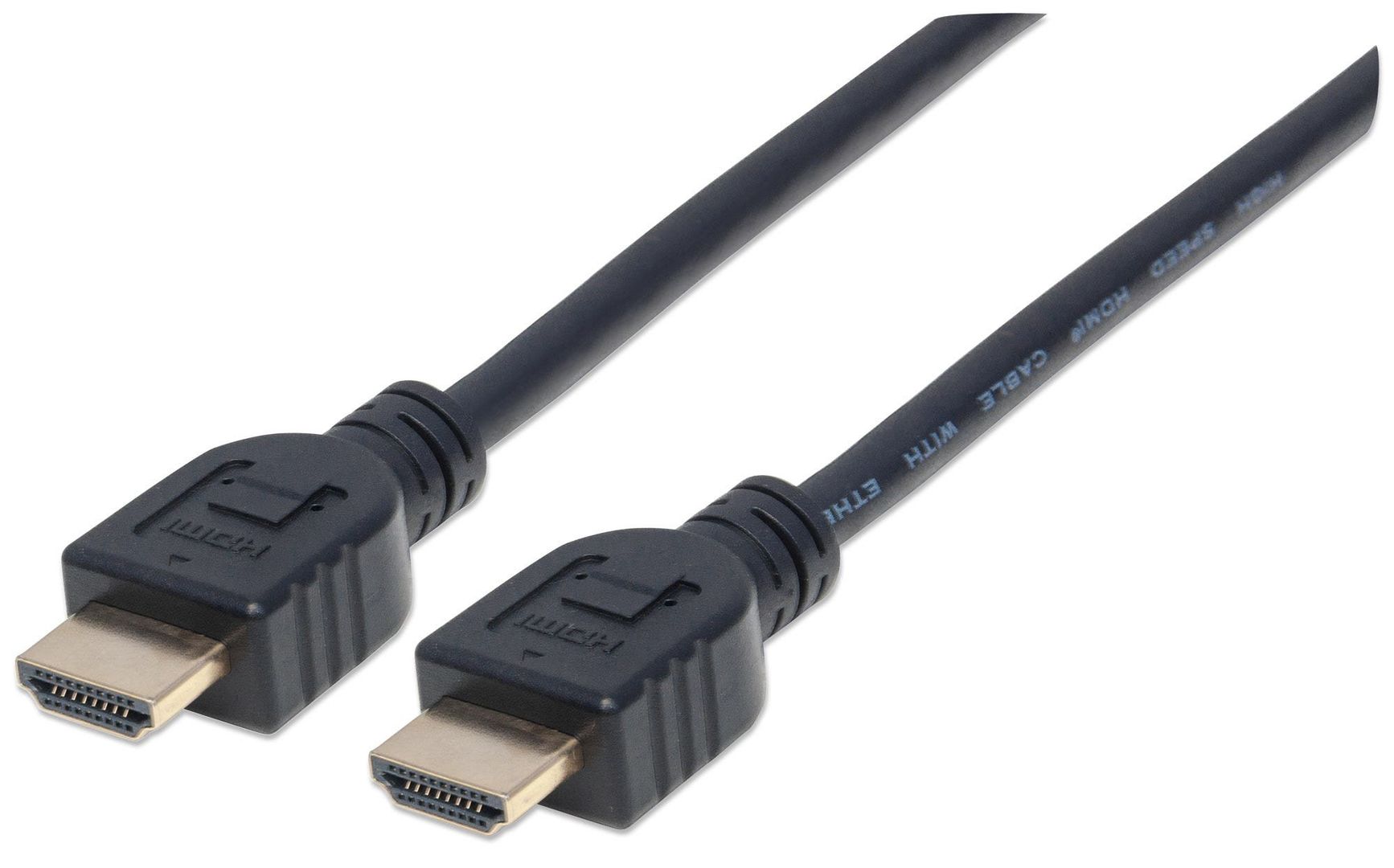 Manhattan HDMI 4K@60Hz Cable with Ethernet - CL3 rated, 2m, Suitable for In-Wall use, For ALL 4K & 1080p/HD uses - when upgrading now or have it ready for when you need it, Male to Male, Black, Ultra HD 4k x 2k, Lifetime Warranty, Premium High Speed - Image 1