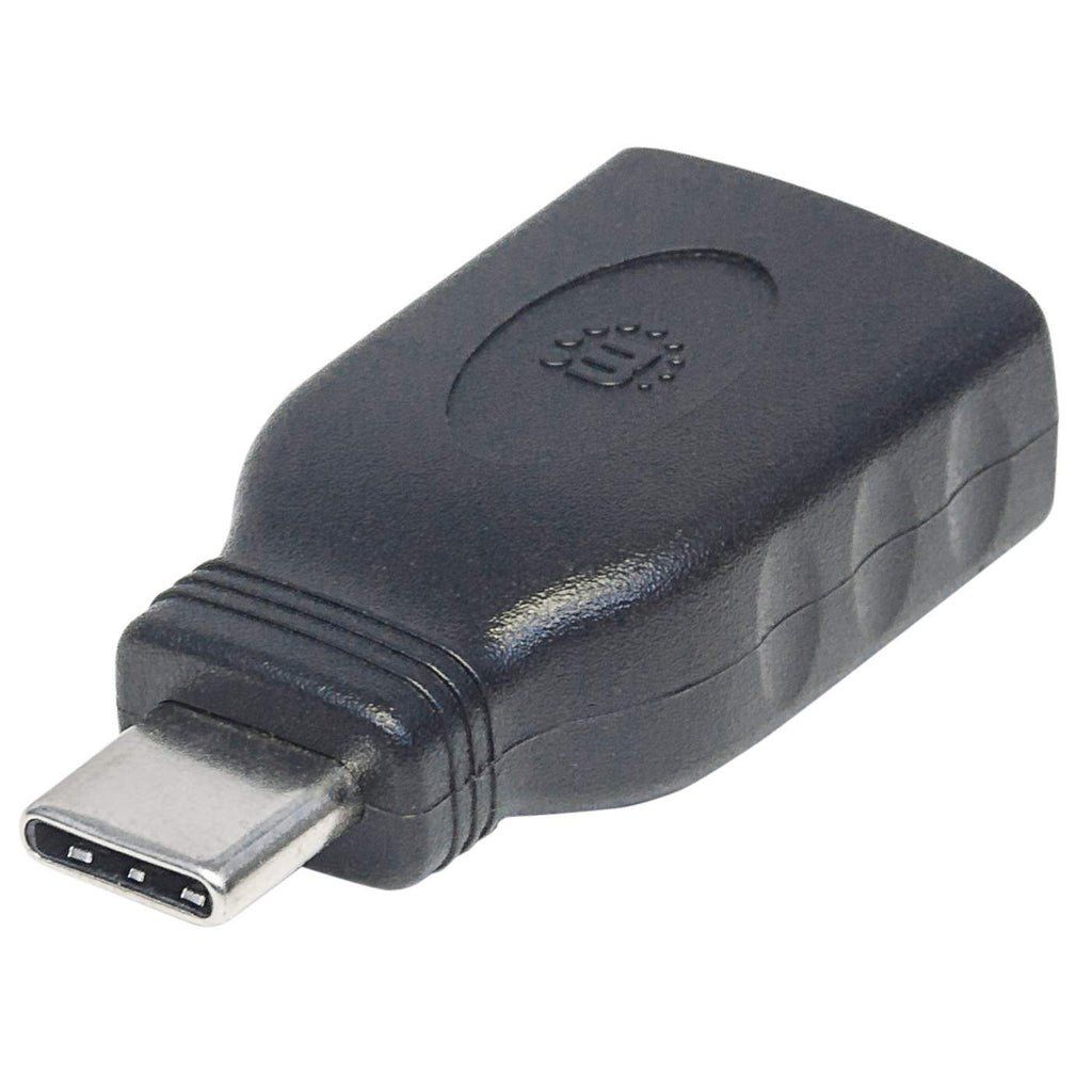 Manhattan USB-C to USB-A Adapter, Male to Female, 5 Gbps (USB 3.2 Gen1 aka USB 3.0), SuperSpeed USB, Black, Lifetime Warranty, Equivalent to USB31CAADG - Image 1