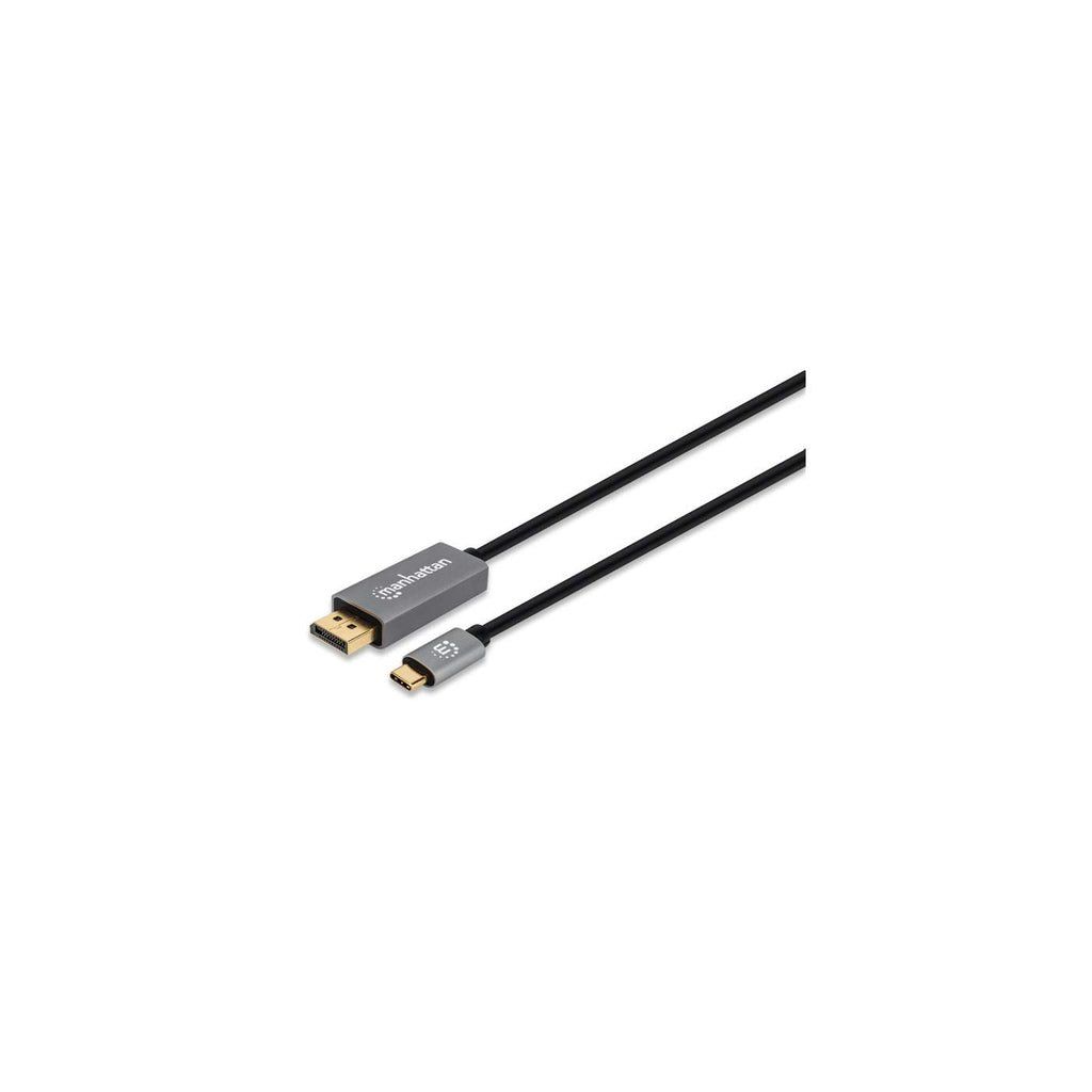 Manhattan USB-C to DisplayPort 1.4 Cable, 8K@60Hz, 3m, Male to Male, Black, Not Bi-Directional, Three Year Warranty - Image 1