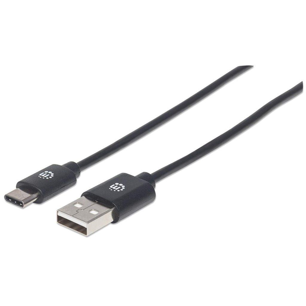 Manhattan USB-C to USB-A Cable, 2m, Male to Male, Black, 480 Mbps (USB 2.0), Hi-Speed USB, Lifetime Warranty, Equivalent to USB2AC2M - Image 1