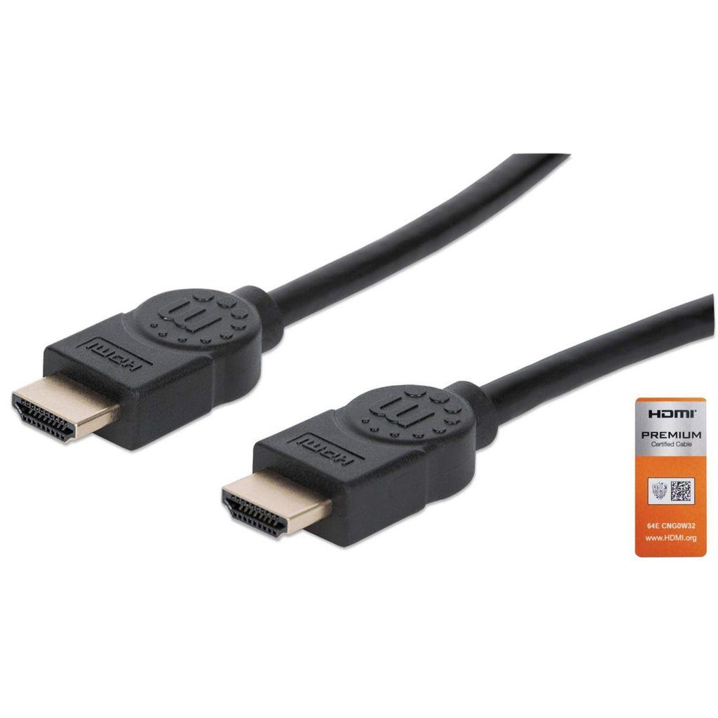Manhattan HDMI 4K@60Hz Cable with Ethernet, 5m, Certified, Suitable for ALL 4K & 1080p/HD uses - when upgrading now or have it ready for when you need it, Male to Male, Black, Ultra HD 4k x 2k, Lifetime Warranty, Premium High Speed, Equivalent to HDMM5MP - Image 1