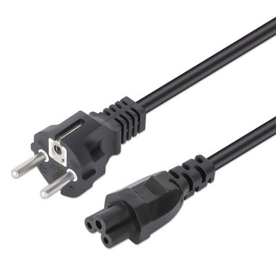 Manhattan Mains Power Cord/Cable, Euro 2-pin (CEE 7/4 Schuko) plug to C5 Female (cloverleaf/triangular), 3m, 2.5A, Lead, Lifetime Warranty