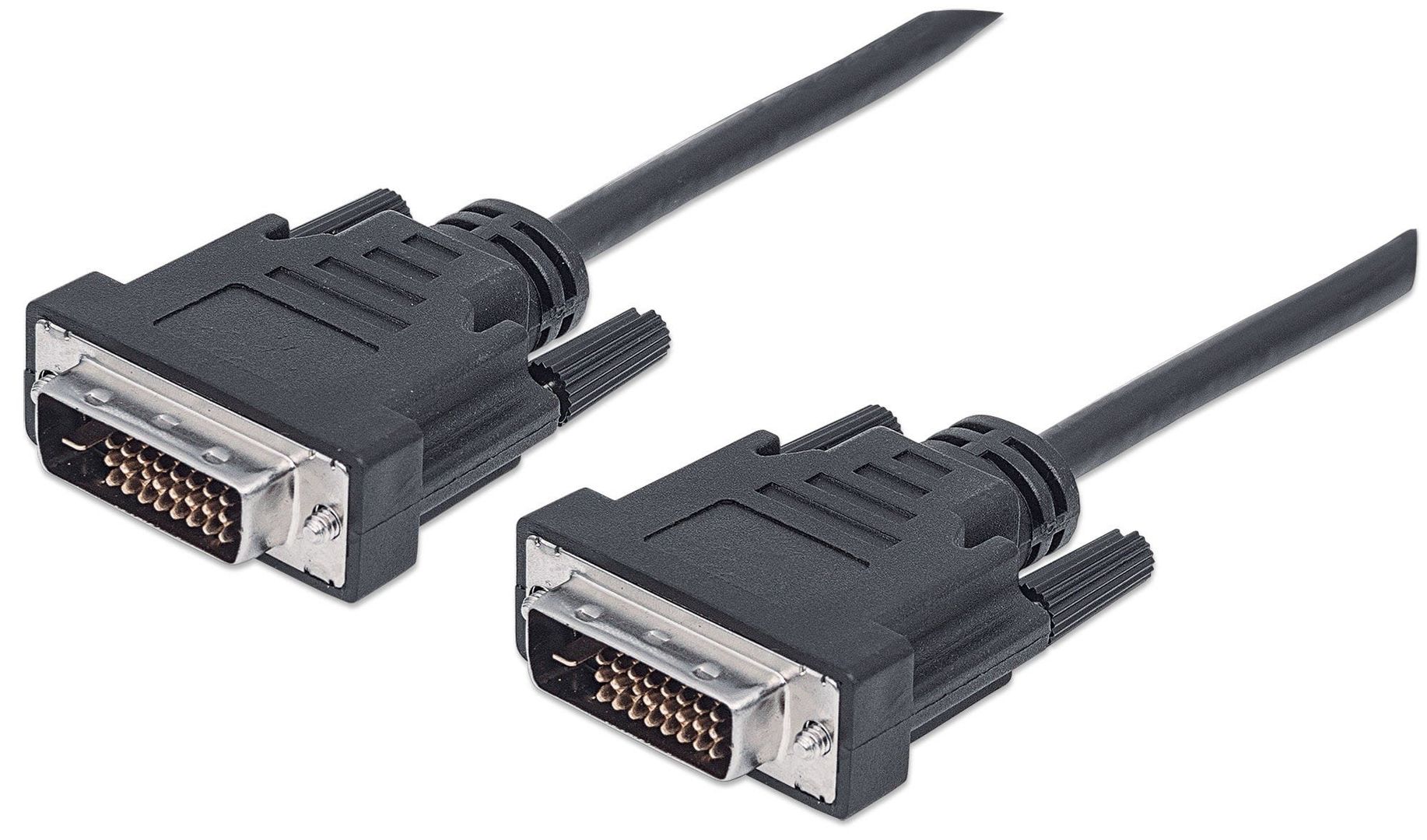 Manhattan Digital DVI-D Dual Link Video Cable, 3m, Male to Male, Fully Shielded, Compatible with DVD-D, Black, Lifetime Warranty - Image 1