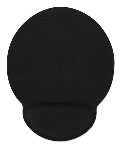 Manhattan Wrist Gel Support Pad and Mouse Mat, Black, 241 × 203 × 40 mm, non slip base, Lifetime Warranty, Card Retail Packaging