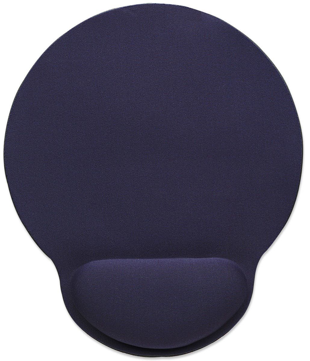 Manhattan Wrist Gel Support Pad and Mouse Mat, Blue, 241 × 203 × 40 mm, non slip base, Lifetime Warranty, Card Retail Packaging - Image 1