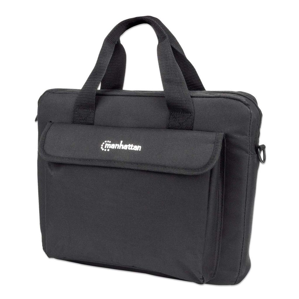 Manhattan London Laptop Bag 12.5", Top Loader, Black, LOW COST, Accessories Pocket, Shoulder Strap (removable), Notebook Case, Three Year Warranty - Image 1
