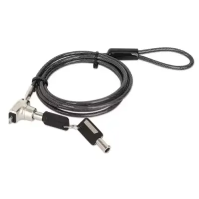 Manhattan Laptop Lock (Nano) with two keys, Compatible with Nano style locks, 1.5m cable, Anti theft, Strong steel cable - metal with clear PVC jacket, Notebook, Lifetime Warranty - Thumbnail 3