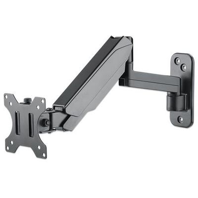 Manhattan Wall Mount for TV & Monitors (Spring Arm 3 pivots), For screens 17" to 32", VESA compatability: 75x75mm and 100x100mm - check the dimensions of the four mounting holes on back of screen to ensure it fits, Max 8kg, Black, Bracket, Lifetime Warran