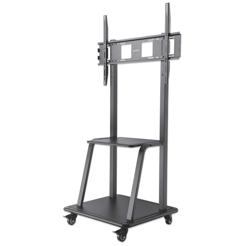 Manhattan Trolley Mount Stand for TV & Monitors, For screens 37" to 100", VESA compatability: all between 200x200 to 800x600mm - check the dimensions of the four mounting holes on back of screen to ensure it fits, Max 150kg, Black, LFD, Stand, Bracket - Image 1