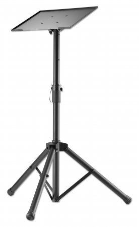 Manhattan Tripod Floor Mount for TV/Monitor/Projector/Laptop, For screens: 13" to 32", VESA compatability: 75x75 and 100x100mm - check the dimensions of the four mounting holes on back of screen to ensure it fits, Max 15kg, Height Adjustable, Black, Brack - Image 1
