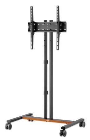 Manhattan Trolley Mount Stand for TV & Monitors, For screens: 34" to 55", VESA compatability: all between 200x200 to 400x400mm - check the dimensions of the four mounting holes on back of screen to ensure it fits, Max 35kg, Height-adjustable to four level - Image 1