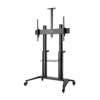 Manhattan Trolley Mount Stand for TV & Monitors, For screens: 70" to 120", VESA compatability: all between 200x200 to 1000x600mm - check the dimensions of the four mounting holes on back of screen to ensure it fits, Max 140kg, Height adjustable 1250 to 16